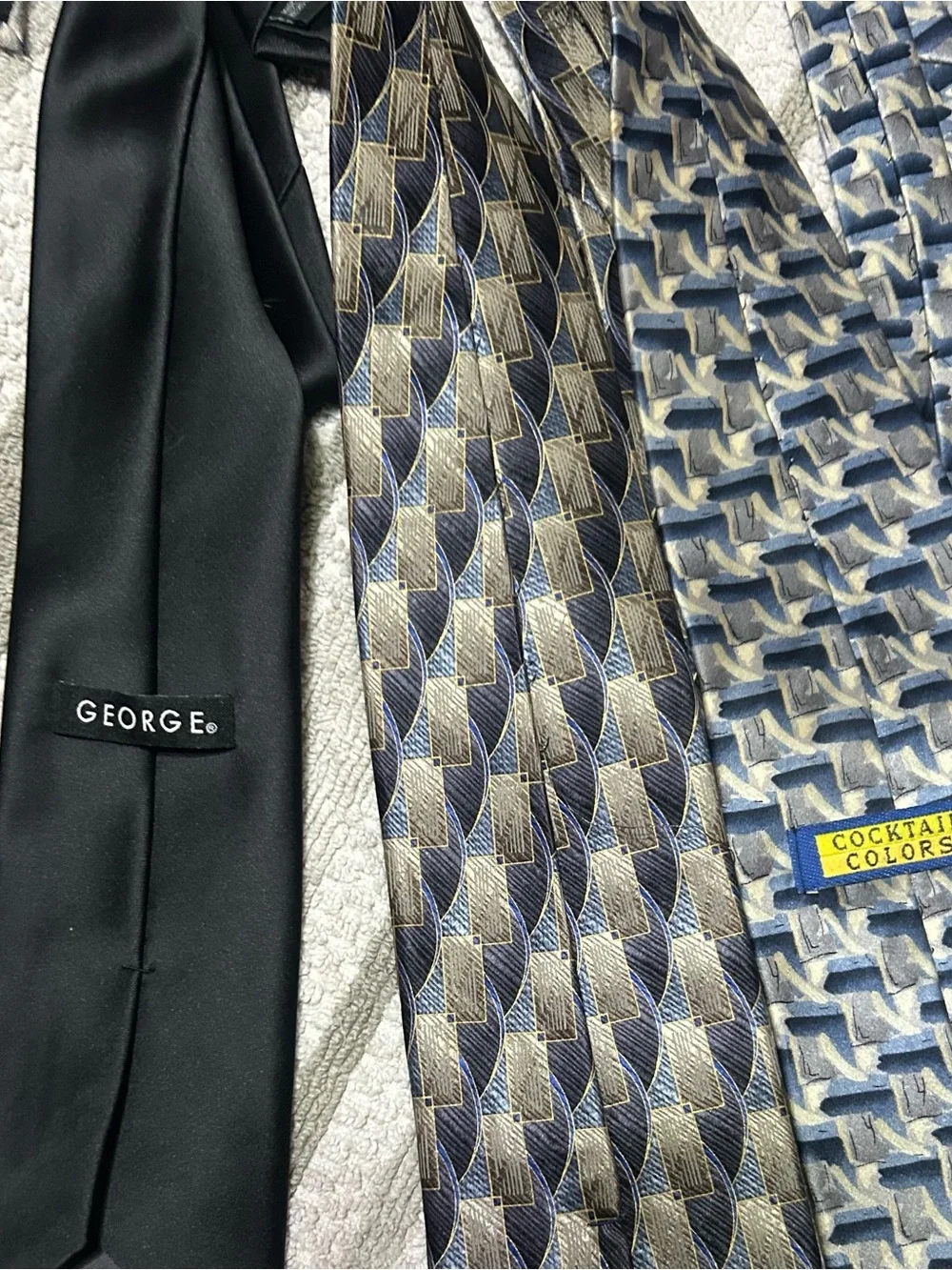 Lot of Six Ties - Gray, Silver, & Black